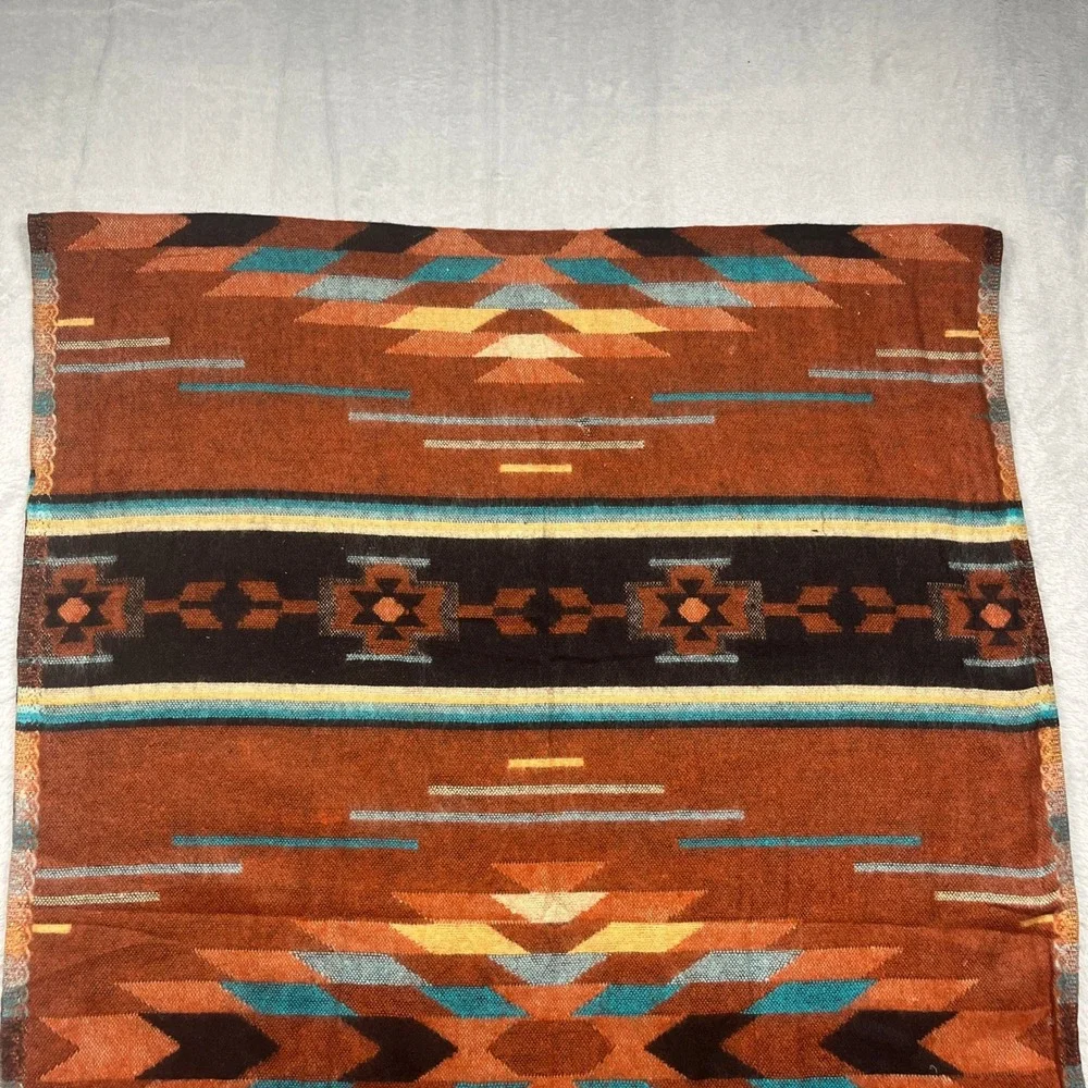 El Paso Saddleblanket Co Table Runner 40x27 Rust Geometric Southwestern